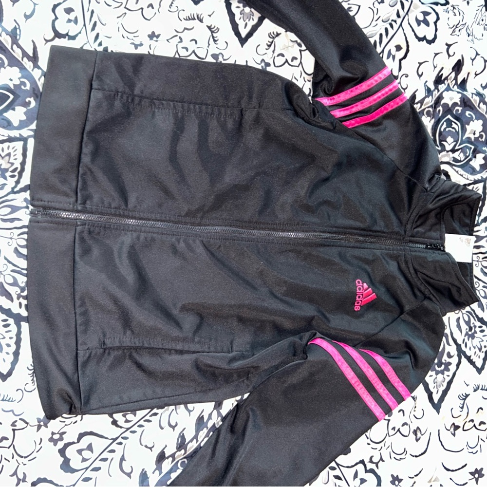 Adidas Kids Black and Pink Jacket